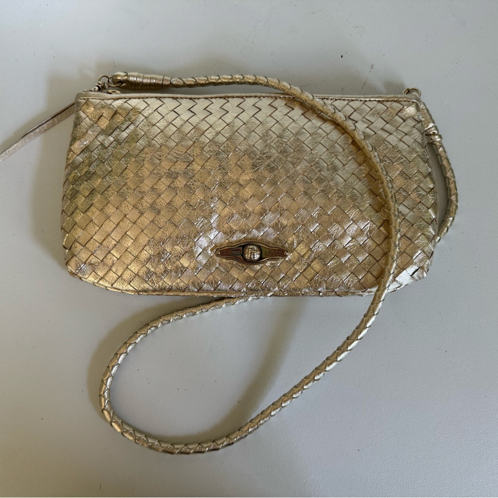 NWOT Elliott Lucca woven metallic purse
